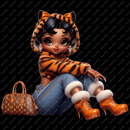 Baddie Boo, Betty Boop, PNG, afro Betty boop, sublimation, High-quality png, tumbler wrap