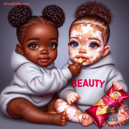 Onya Albino fraternal twin girls, Children, melanin, High quality png