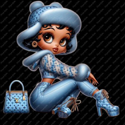 Baddie Boo, Betty Boop, PNG, afro Betty boop, sublimation, High-quality png, tumbler wrap