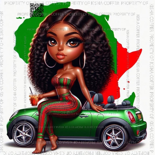 ONYA leaning against her car too, Black History, melanin