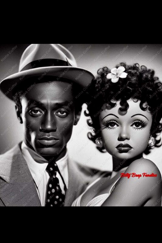 Black Betty Boop and Her Boo Thang PNG, vintage