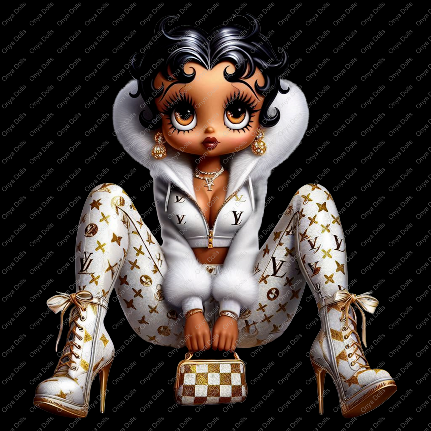 Baddie Boo, Betty Boop, PNG, afro Betty boop, sublimation, High-quality png, tumbler wrap