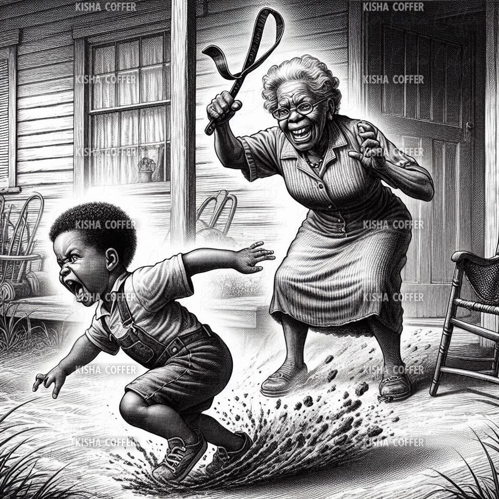 G-ma, Grandma didnt play, whoppin, childhood, melanin, High quality png