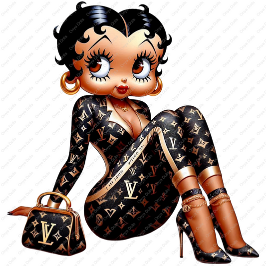 Baddie Boop, Black Betty Boop, clip art, Betty Boop, DTF png, Tumbler wrap