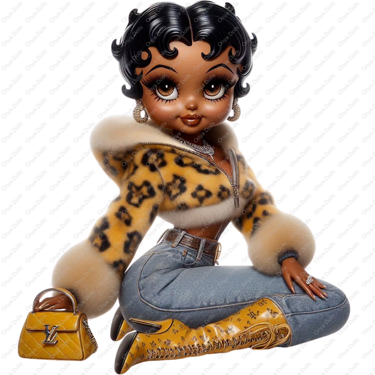 Baddie Boo, Betty Boop, PNG, afro Betty boop, sublimation, High-quality png, tumbler wrap