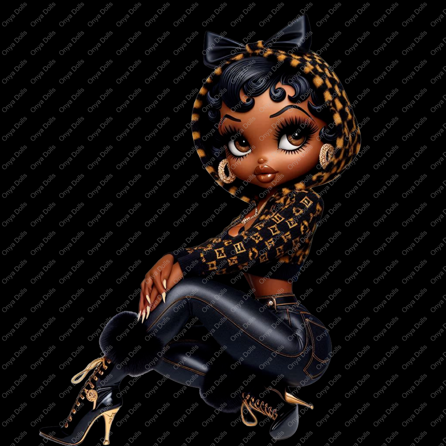 Baddie Boo, Betty Boop, PNG, afro Betty boop, sublimation, High-quality png, tumbler wrap