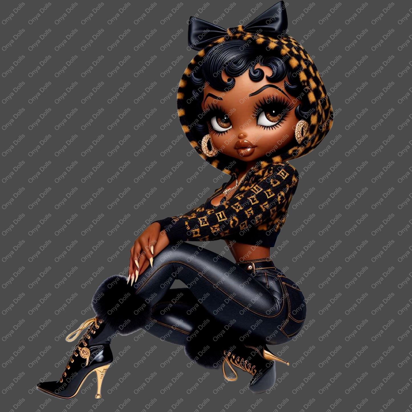 Baddie Boo, Betty Boop, PNG, afro Betty boop, sublimation, High-quality png, tumbler wrap