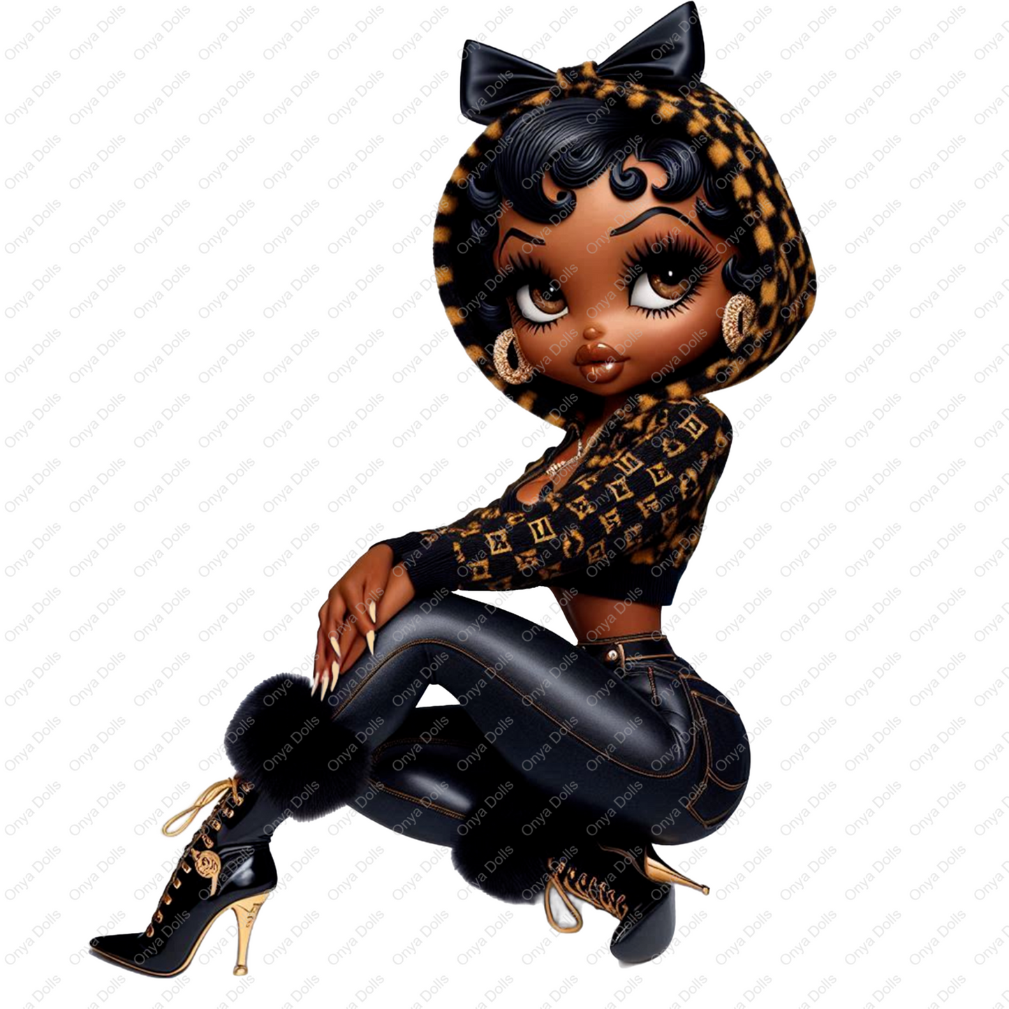 Baddie Boo, Betty Boop, PNG, afro Betty boop, sublimation, High-quality png, tumbler wrap