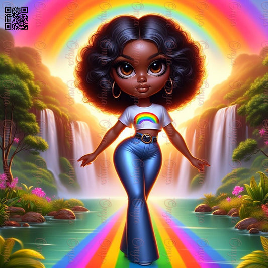 Onya Rainbow queen, woman, lady, melanin, High quality png