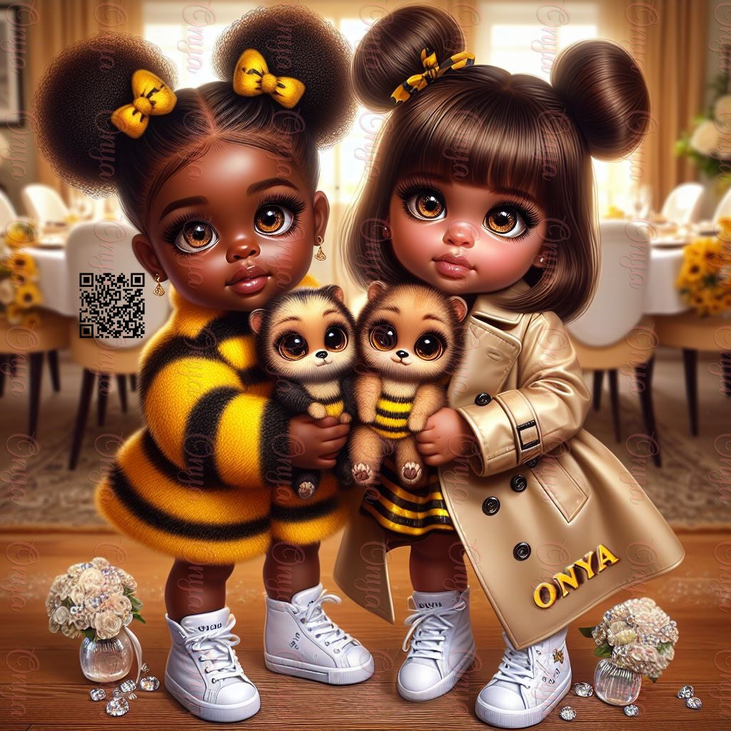 Onya Bumble Bee buzz, Children, melanin, dolls, High quality png