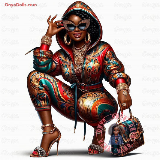 She is Deck out, fancy, melanin woman, High quality png (Copy)