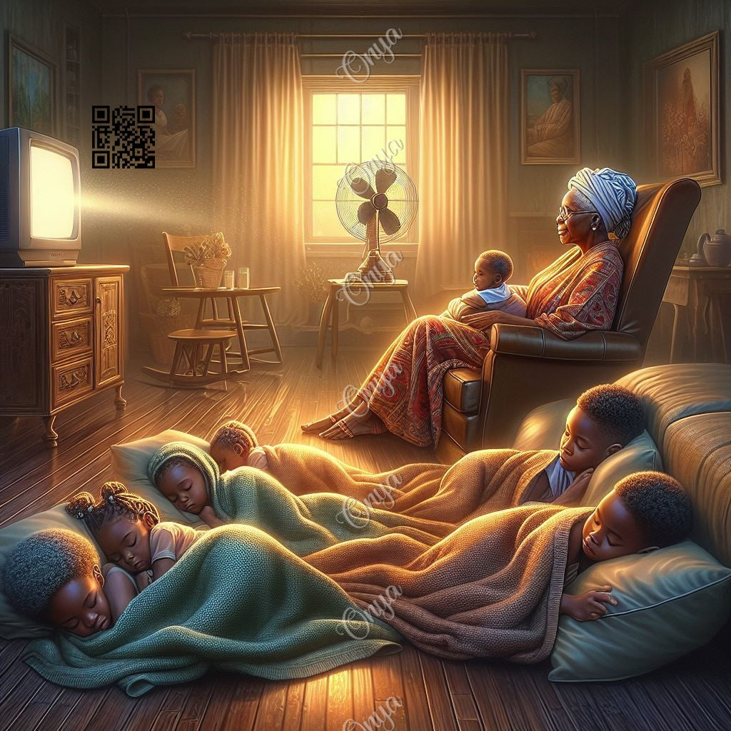 A Sleep over at Grandma's house, mother's Day, melanin, High quality png