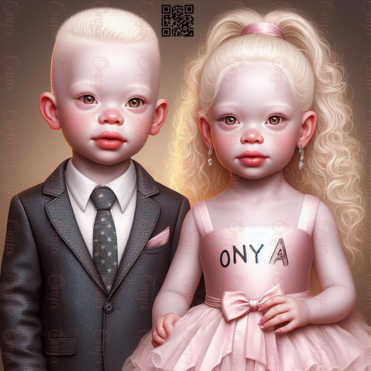 Onya Albino fraternal twin babies, Children, melanin, High quality png