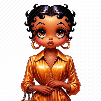 Black Betty Boop PNG, Betty Boop PNG, black betty boop, high resolution, baddie, clipart