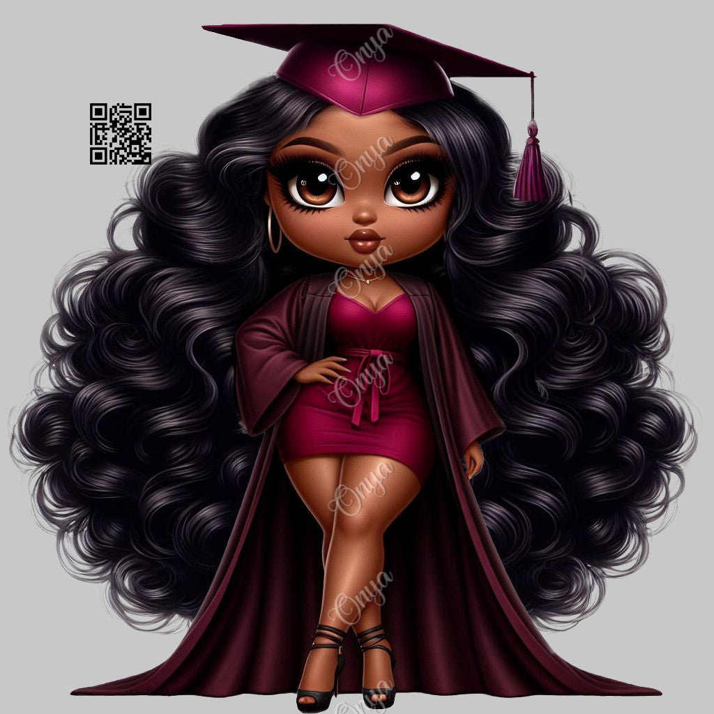 Onya Graduates, melanin woman, black woman, graduation, Burgundy