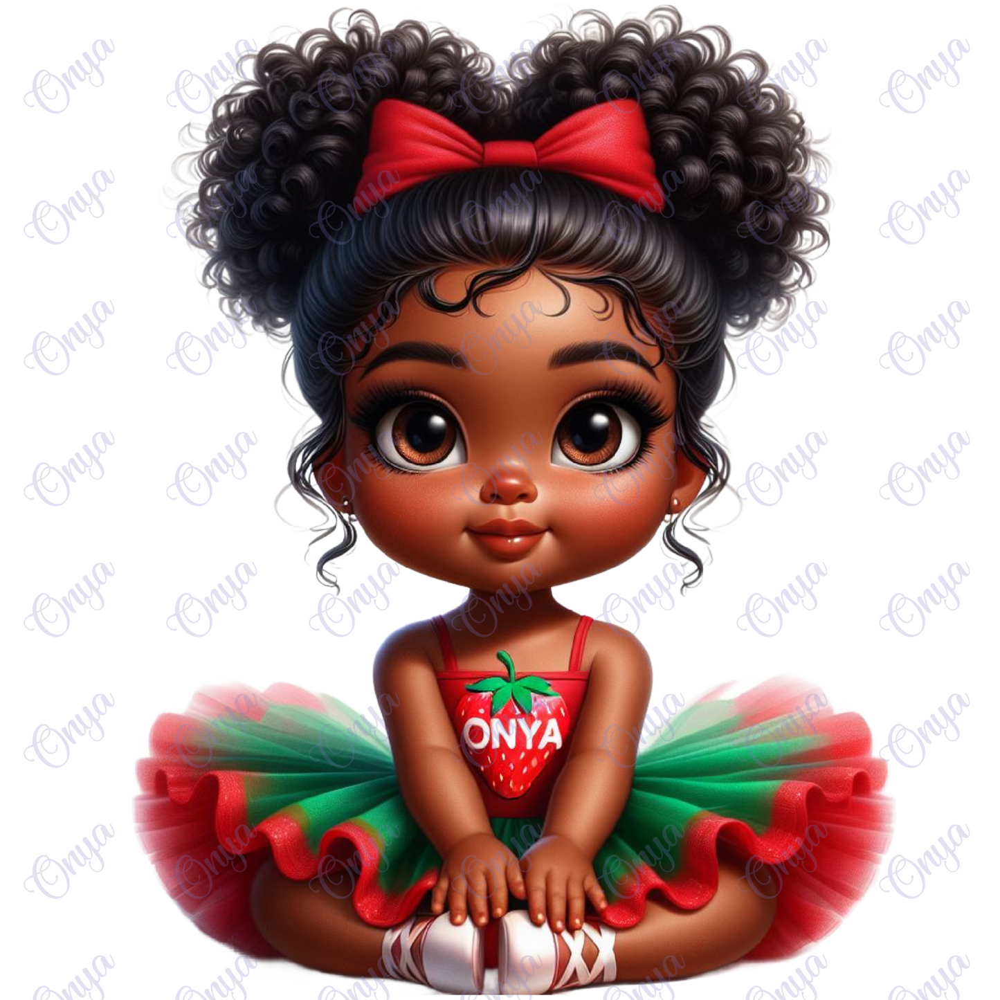 ONYA, Digital Doll, melanin girl,  clipart , baby parties, children, png, High resolution, african american, strawberry