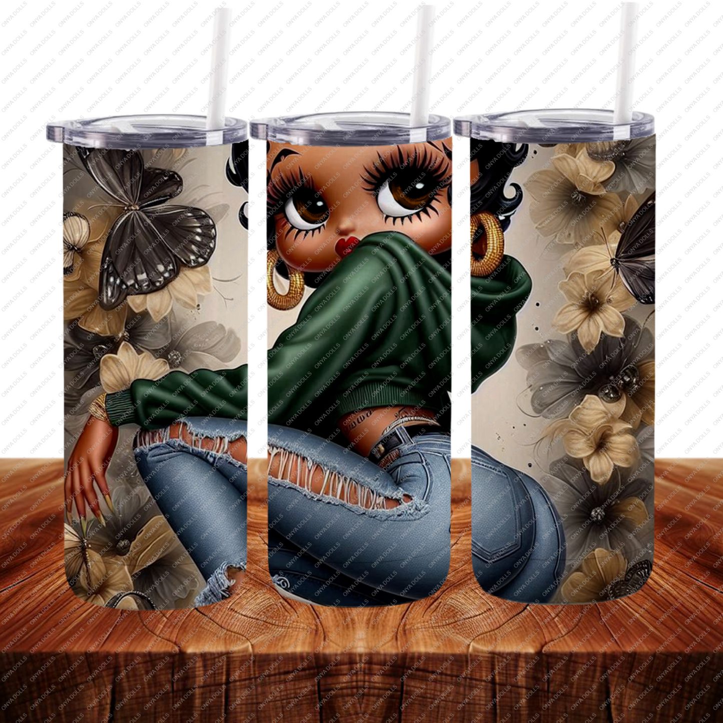 Baddie Boo, Betty Boop, PNG, afro Betty boop, sublimation, High-quality png, tumbler wrap