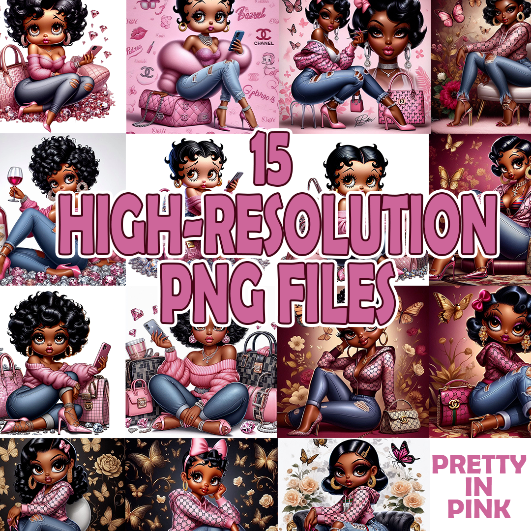 15 high-resolution Betty Boop, Pretty in Pink pngs