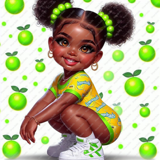 Onya Lemon Head Doll, Tumbler design, png