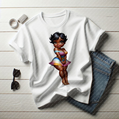 Baddie Boop, classy, african american woman, melanin, afro boop, planner png, tumbler wrap png