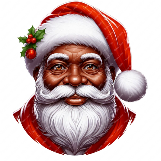 Black Santa, Santa clause, Christmas Elf, Christmas, planner png, tumbler wrap png, sublimation, High-resolution png