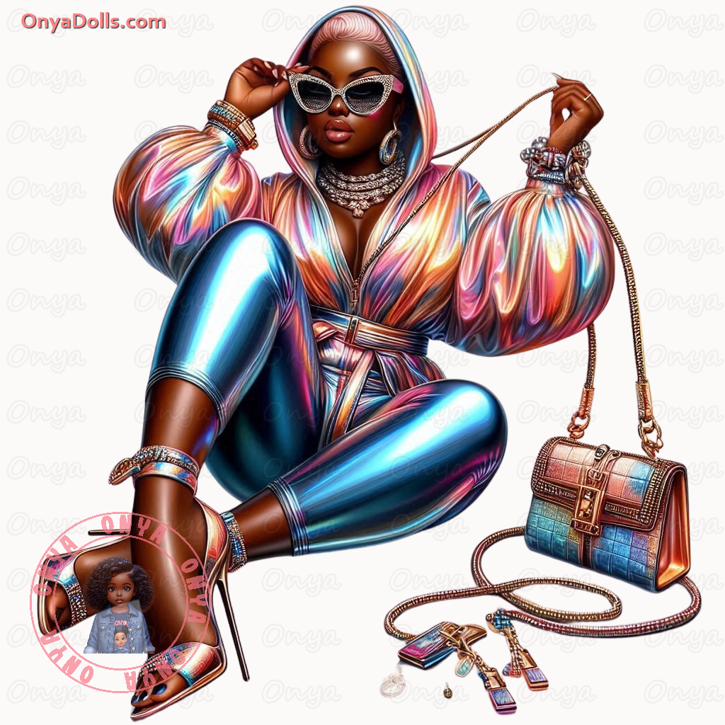 Shining all over, fancy, melanin woman, High quality png