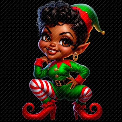 Onya Doll,  Christmas Elf, Christmas, Gnome, melanin woman, santas helper, PNG