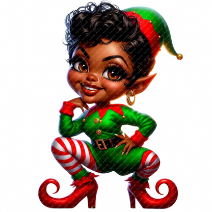 Onya Doll,  Christmas Elf, Christmas, Gnome, melanin woman, santas helper, PNG