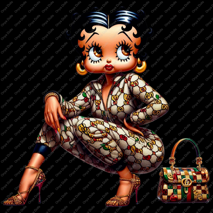 Baddie Boo, Betty Boop, PNG, afro Betty boop, sublimation, High-quality png, tumbler wrap