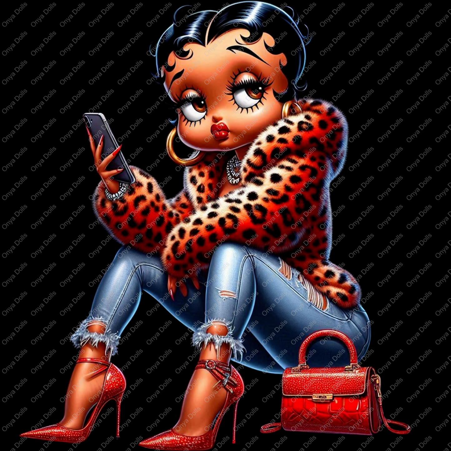 Baddie Boo, Betty Boop, PNG, afro Betty boop, sublimation, High-quality png, tumbler wrap