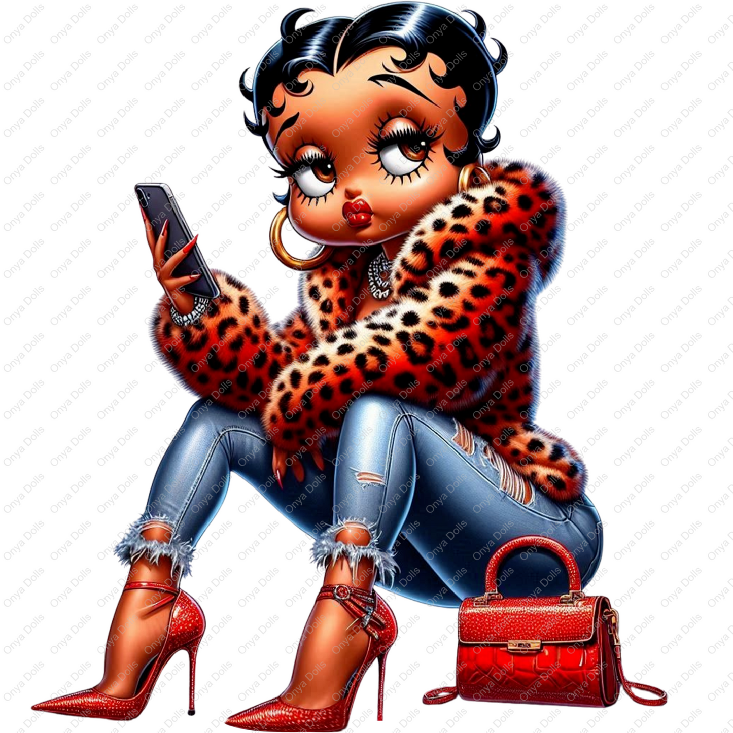 Baddie Boo, Betty Boop, PNG, afro Betty boop, sublimation, High-quality png, tumbler wrap