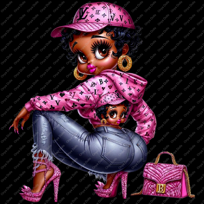 Betty Boop, Jacket, matching hat and purse, Transfer PNG