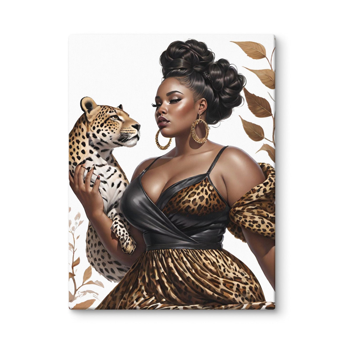 Woman and The Cat Canvas