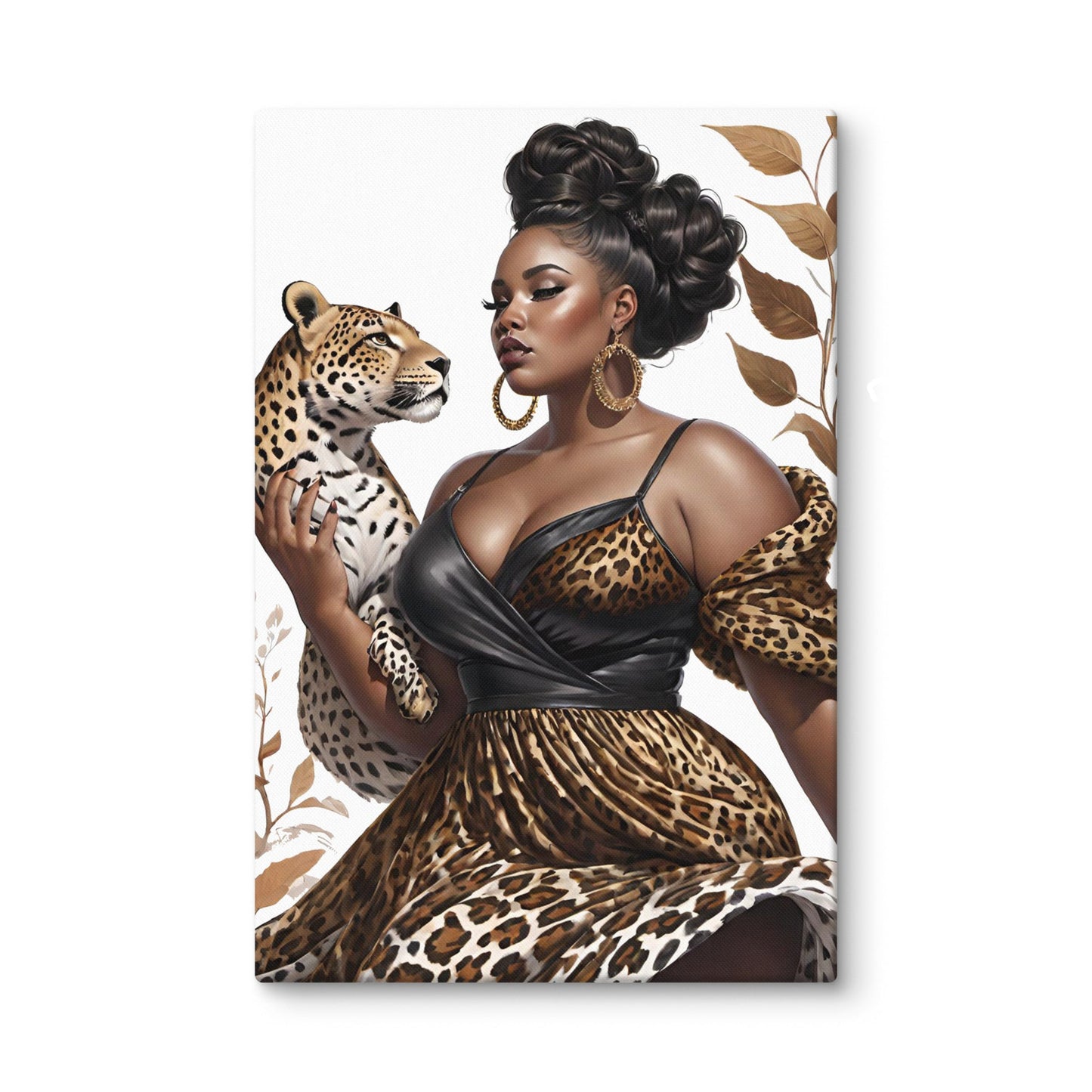 Woman and The Cat Canvas