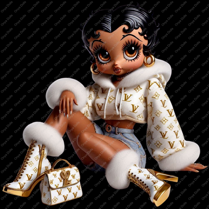 Baddie Boo, Betty Boop, PNG, afro Betty boop, sublimation, High-quality png, tumbler wrap