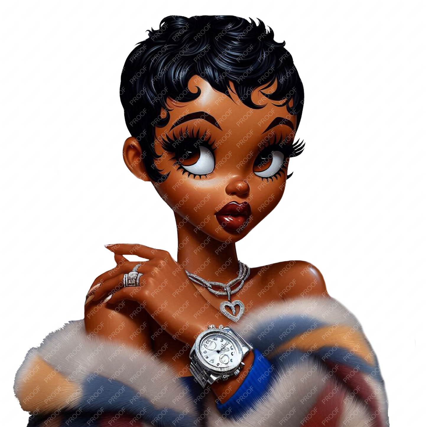 Baddie Boo, Betty Boop, PNG, afro Betty boop, sublimation, High-quality png, tumbler wrap