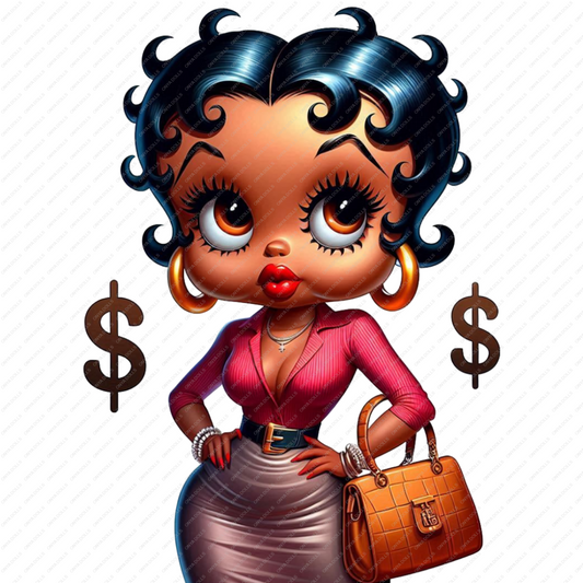 Betty Boop PNG, melanin woman, black woman, Baddie Boo