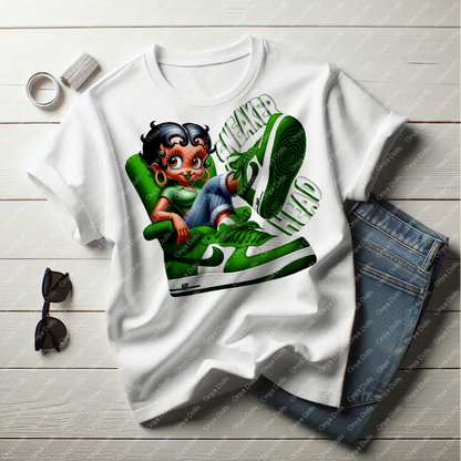 Sneaker Head Betty Boop, Sneaker head, Sneaker lovers, Green&white