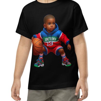 Juneteenth Basketball Toddler Short Sleeve graphic Tee