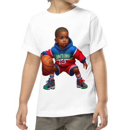 Juneteenth Basketball Toddler Short Sleeve graphic Tee