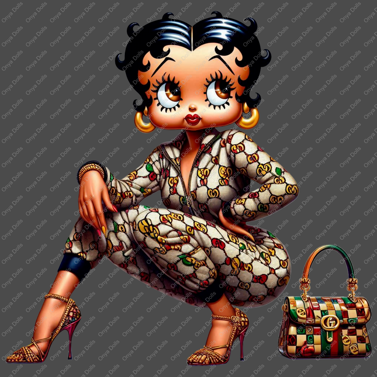 Baddie Boo, Betty Boop, PNG, afro Betty boop, sublimation, High-quality png, tumbler wrap