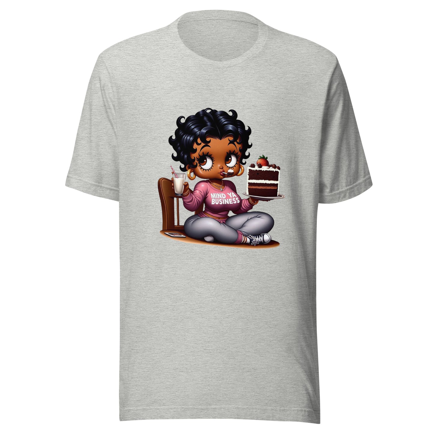 Mind ya business, eating cake graphic Unisex t-shirt